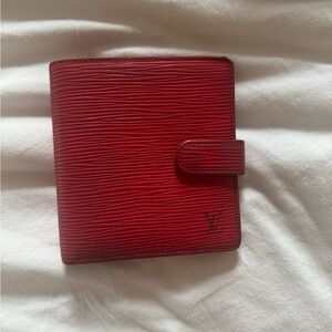 LOUIS VUITTON Red Epi Leather Porte-Billets Compact Wallet